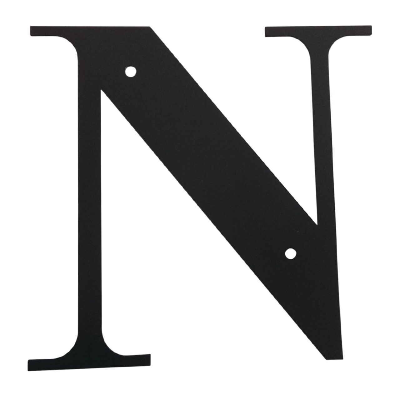 Village Wrought Iron Wall Decor with Metal Crafted Letter N, Small, Black